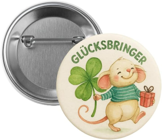 Glücksbringer Maus – Ansteckbutton, Bild 1