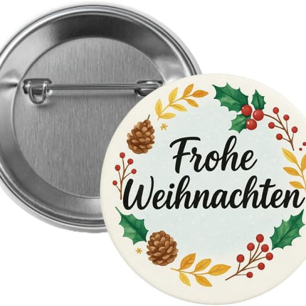 Frohe Weihnachten im Kranz – Ansteckbutton, Bild 1