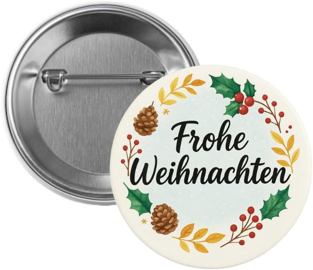 Frohe Weihnachten im Kranz – Ansteckbutton, Bild 1