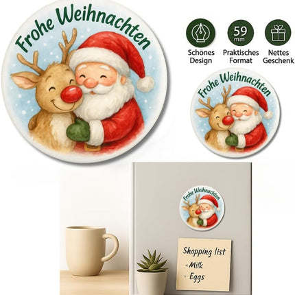 Frohe Weihnachten, Santa und Rentier – Zolavia Magnet, Bild 2