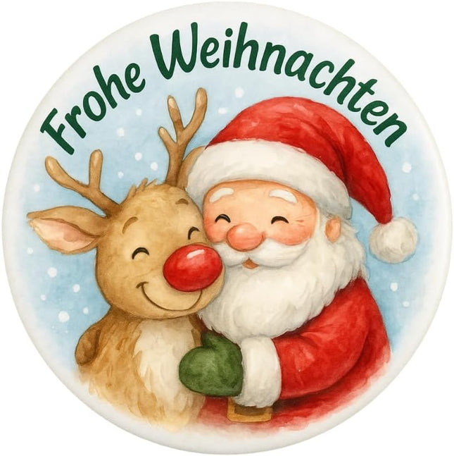 Frohe Weihnachten, Santa und Rentier – Zolavia Magnet, Bild 1