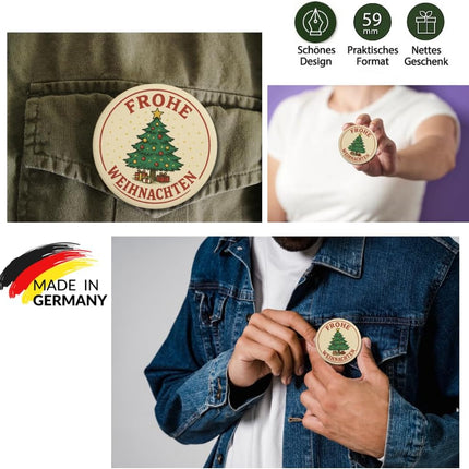 Frohe Weihnachten, Tannenbaum – Ansteckbutton, Bild 3